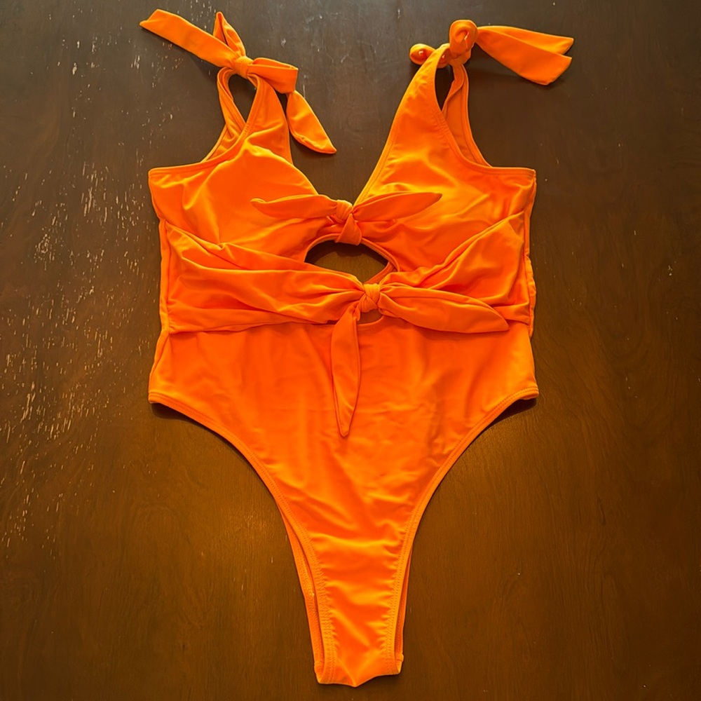 MakeMeChic Tie Front One Piece
